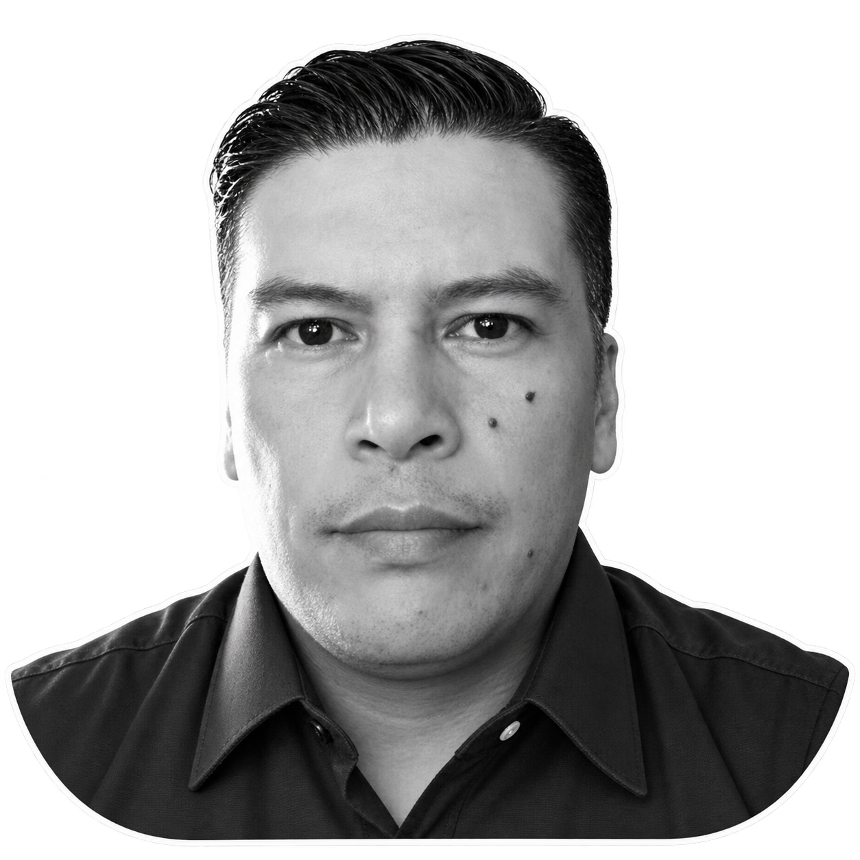 Retrato en blanco y negro de Enrique Guayazan
